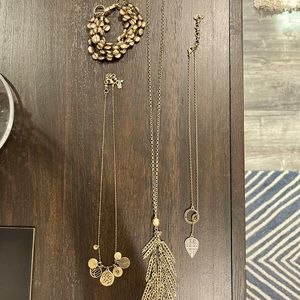 LUCKY BRAND Gold 3 Necklaces + Bracelet
